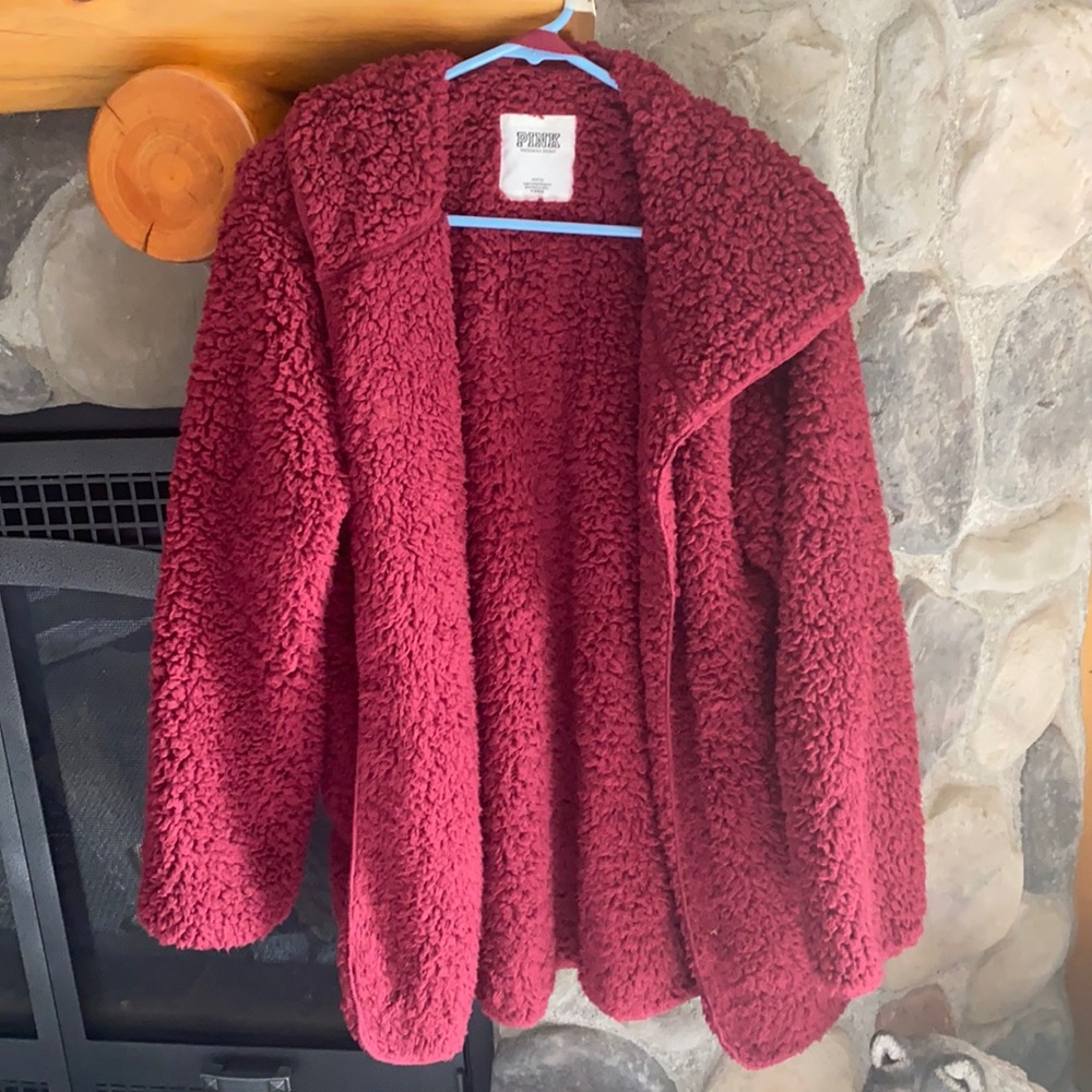 COPY - Maroon Sherpa jacket